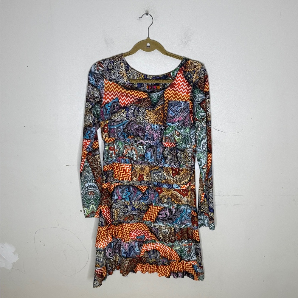 Colorful Paisley Long Sleeve Dress